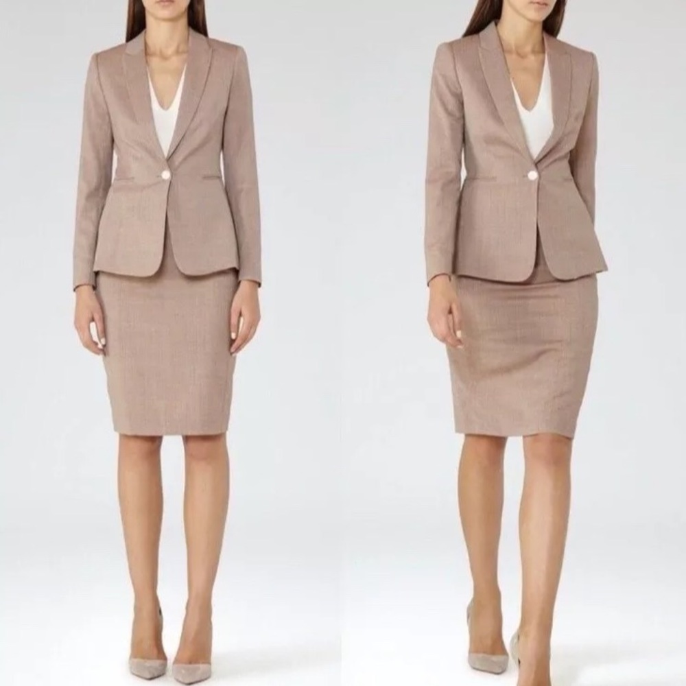 Reiss Turner Skirt Suit - Wool, Burnt Rose, Sz 2/4